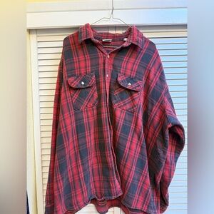 Vintage Five Brother Red and Black Flannel Shirt Tallman 3XLT